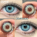 Gaeaspace  -  2Pcs Korea Colored Contact Lenses Prescription Myopia Degree -0.00 to-8.00 Blue Makeup Soft Lens Eye Beauty Pupil Lan Cat