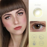 Gaeaspace  -  （0~-6.00）Natural Colored Contact Lenses with Prescription Myopia Lenses with Degree Brown Lenses Gray Pupils Fast Shipping