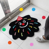 Gaeaspace  -  Funny Tufting Black Living Room Carpet Irregular Bathroom Mat Soft Bedroom Floor Doormat Holiday Rug Aesthetic Home Room Decor