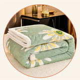 Gaeaspace  - Synthetic Lamb's Wool Autumn Winter Warm Blankets for Bed 3 Layers Thicken Milk Velvet Blanket Warmth Fluffy Weighted Blanket