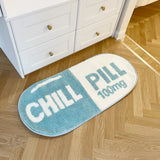 Gaeaspace  -  Ultra Soft Tufted Chill Pill Rug Cute Bathroom Mat Blue Game Accent Carpet for Living Room Nonslip Fun Decorative Area Rug