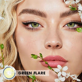 Gaeaspace  -  1Pair Green Brown Flare Color Contact Lenses For Eyes Fashion Eyes Makeup Lens Natural Cosmetic Contact Lens Yearly