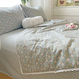 Gaeaspace  -  Pure Cotton Summer Cooling Duvet Four-Piece Set Lace Soybean Fiber Airable Cover