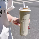 Gaeaspace  -  500ML 304 Stainless Steel Tumbler Thermos With Straw Double Drink Insulation Cold Hot Coffee Cup Car Juice Tea Water Cup