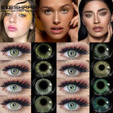 Gaeaspace  -  2pcs Color Contact Lenses for Eyes Natural Green Colored Contact Lenses for Eyes Yearly Beautiful Pupil Colored Lenses