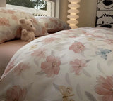 Gaeaspace  -  Romantic sweet pastoral floral butterfly bedding set girl,full queen king modern home textile bed sheet pillow case duvet cover