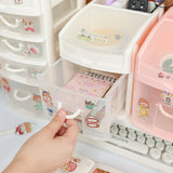 Gaeaspace  -  Desktop Storage Box Drawer Ins Girl Heart Student Dormitory Stationery Cosmetics Sundries Jewelry Hand Account Storage Box