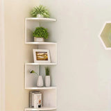 Gaeaspace  -  Wall Shelf Creative Home Wall Corner Triangle Shelf Wall Hanging 5 Tier Semi-circular Partition Corner Bookshelf Storage Rack