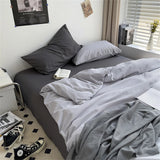 Gaeaspace  -  Hot Bedding Set Home Bedroom Decor Washed Cotton Set Single Double Duvet Cover Set Duvet Cover Flat Sheet Quilt Cover Pillowcase