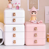 Gaeaspace  -  3-layer Desktop Stationery Storage Box Jewelry Drawer Pencil Cabinet Dormitory Sundries Children's Hair Accessories Organizer