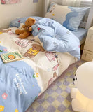 Gaeaspace  -  Cute blue dog bedding set 1.2 1.5 1.8 2.0 kid,twin full queen king lovely cotton home textile bed sheet pillow case quilt cover