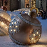 Gaeaspace  -  60CM Outdoor Christmas Inflatable Decorated Ball Made PVC Giant Light Glow Large Balls Tree Decorations Outdoor Toy Ball