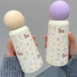 Gaeaspace  -  Kawaii Water Bottle Stainless Steel Thermos Tumbler For Drink Coffee Water Tea Cute Travel Insulated Flask Thermal Bottle 350ml