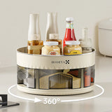 Gaeaspace  -  360 degree rotation condiment box double shelf for condiment storage box on kitchen counter multi-compartment condiment box