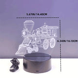 Gaeaspace  -  1pc  Train  3D Night Light, 3D Optical Illusion Lamp With Touch, 7-Color Changing Ambient Light For Bedroom