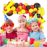 Gaeaspace  -  123 Pcs Cartoon Game Balloon Garland Arch Kit Red Black Yellow Lightning Balloons For Cartoon Ball Birthday Party Decorations