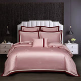 Gaeaspace  -  Family European Egyptian Cotton Duvet Cover Set 4/6/7Pcs Jacquard Queen King Bed Linens Bedding Sets