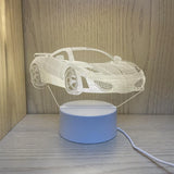 Gaeaspace  -  1pc Car  3D Night Light, 3D Optical Illusion Lamp With Touch, 7-Color Changing Ambient Light For Bedroom