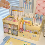 Gaeaspace  -  Multifunctional Kawaii Pen Holder Organizer Desktop Stationery Pencil Storage Box Drawer Desk Cute Ins Multi-layer Storage Box