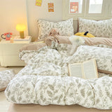 Gaeaspace  -  Bedding Set Duvet Set Hot Sale Fragmented Flower French Style NEW Queen King Size Soft Comforter Sets 4pcs sheet Set