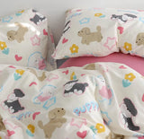 Gaeaspace  -  Cute cartoon dog star bedding set1.2 1.5 1.8 teen,twin full queen lovely cotton home textile bed sheet pillow case quilt cover