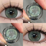 Gaeaspace  -  Blue Cat Lens Prescription Contact Lenses for Eyes with Diopter Fashion Pupils Moypia Eye Natural Color Lenses 2pcs/pair