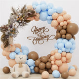 Gaeaspace  -  156Pcs Blue Nude Brown Balloon Garland Arch Kit Latex Balloons Bear Baby Shower Birthday Wedding Party Decorations