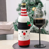 Gaeaspace  -  Christmas Santa Knitted Wine Bottle Case Elk Snowman Red Wine Champagne Bottle Cloth Merry Christmas Decor Happy New Year