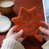 Gaeaspace  -  Handmade Wool Felt Fruit Coasters Apple Avocado Maple Leaves Cup Drink Support Pad Table Protection Mat Decoration Home Decor