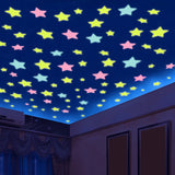 Gaeaspace  -  PVC Stars Glow Stickers Luminous In Dark Night Fluorescent Wall Art Decals For Kids Room Ceiling Home Festival Party Decoration