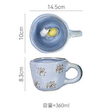 Gaeaspace  -  360ml Cups Ceramic Funny Cartoon Animal Tea Milk Cups Cute Handmade 3D Snail Daisy Dog Cat Coffee Mugs Creative Unique Gifts