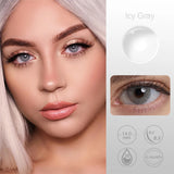 Gaeaspace  -  （0~-6.00）Natural Colored Contact Lenses with Prescription Myopia Lenses with Degree Brown Lenses Gray Pupils Fast Shipping