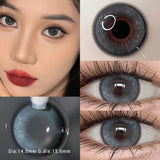 Gaeaspace  -  1Pair Lenses Cosmetic Color Contact Lenses for Eyes Beauty Pupils Blue Grey Brown Eye Color Lenses with Lens Container