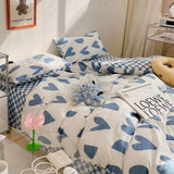 Gaeaspace  -  Ins Nordic Butterfly Bedding Set Flat Bed Sheet Duvet Cover Twin Full Queen Nordic Bed Linen Boy Girl Bedding Sets