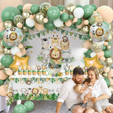 Gaeaspace  -  Jungle Animals Birthday Party Decoration Backdrop Tablecloth Balloons Wild One Baby Shower Woodland Safari Bithday Party Favor