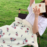 Gaeaspace  -  Cartoon Lambswool Blanket, Thick and Warm, Small Blanket, Multi-functional Cover for Lunch Break, Autumn and Winter