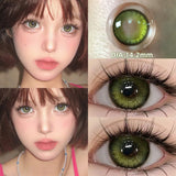 Gaeaspace  -  1 Pair/2pcs 10 Colors Contact Lenses for Eyes Fashion Pupils Myopia Eye Color Lenses Blue Green Brown Prescription Lens