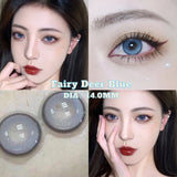 Gaeaspace  -   1 Pair Blue Colored Contacts Lenses with Myopia Diopter Yearly Natural Korean Colored Pupils for Eyes Fast Shipping