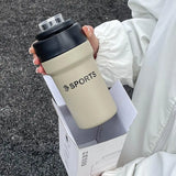 Gaeaspace  -  High Appearance Level Thermos Cup Women's Large Capacity Double Drink Premium Coffee Cup with Straw Portable Water Cup