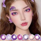 Gaeaspace  -  2PCS/Pair Purple Lenses For Eyes Anime Accessories Beauty Contact Lenses Pupils Makeup Natural Eye Color Lens Cosplay