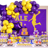 Gaeaspace  -  113 Pcs Balloon Garland Kit, with Two 18inch Purple Star Foil Balloon, for Basketball Sport Theme