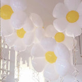 Gaeaspace  -  White Daisy Flower Foil Balloons Large Plumeria Helium Ball Wedding Kids Baby Shower Birthday Party Decorations INS Photo Props