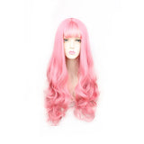 Gaeaspace  -  Synthetic Hair Green Long Wavy Lolita Wigs With Bangs For Women Heat-Resistant Cosplay Wig