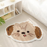 Gaeaspace  -  Tufting Dog Bathroom Mat Fluffy Carpet Anti Slip Rug Kids Bedroom Floor Pad Doormat Aesthetic Home Room Warm Nursery Decor