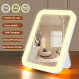 Gaeaspace  -  LED Vanity Mirror with Touch Screen USB Rechargeable Dimming Makeup Mirror Portable