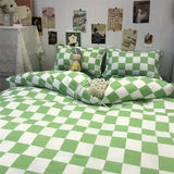 Gaeaspace  -  Blue Plaid Nordic Duvet Cover 220x240 Pillowcase Bed Sheet 3pcs/4pcs Bedding Sets Checkerboard Bedclothes 200x230 Quilt