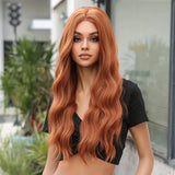 Gaeaspace  -  Orange wigs Long Curly Hair Wig Feminine Hottie Dress Up deep Curls deep Waves headband wig