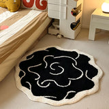 Gaeaspace  -  Nordic Tufting Black White Living Room Carpet Soft Brain Shape Round Children Play Pad Anti-slip Rug Mat Kawaii Home Tidy Decor