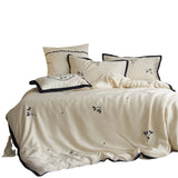 Gaeaspace  -  Class a 100 Lanjing Tencel Four-Piece Set Summer Ice Silk Bed Sheets Quilt Cover