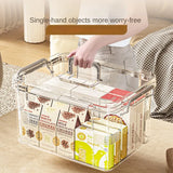 Gaeaspace  -  Transparent Household Portable Storage Box Desktop Clutter Storage Box Snacks Toys Storage Container Large Capacity Box